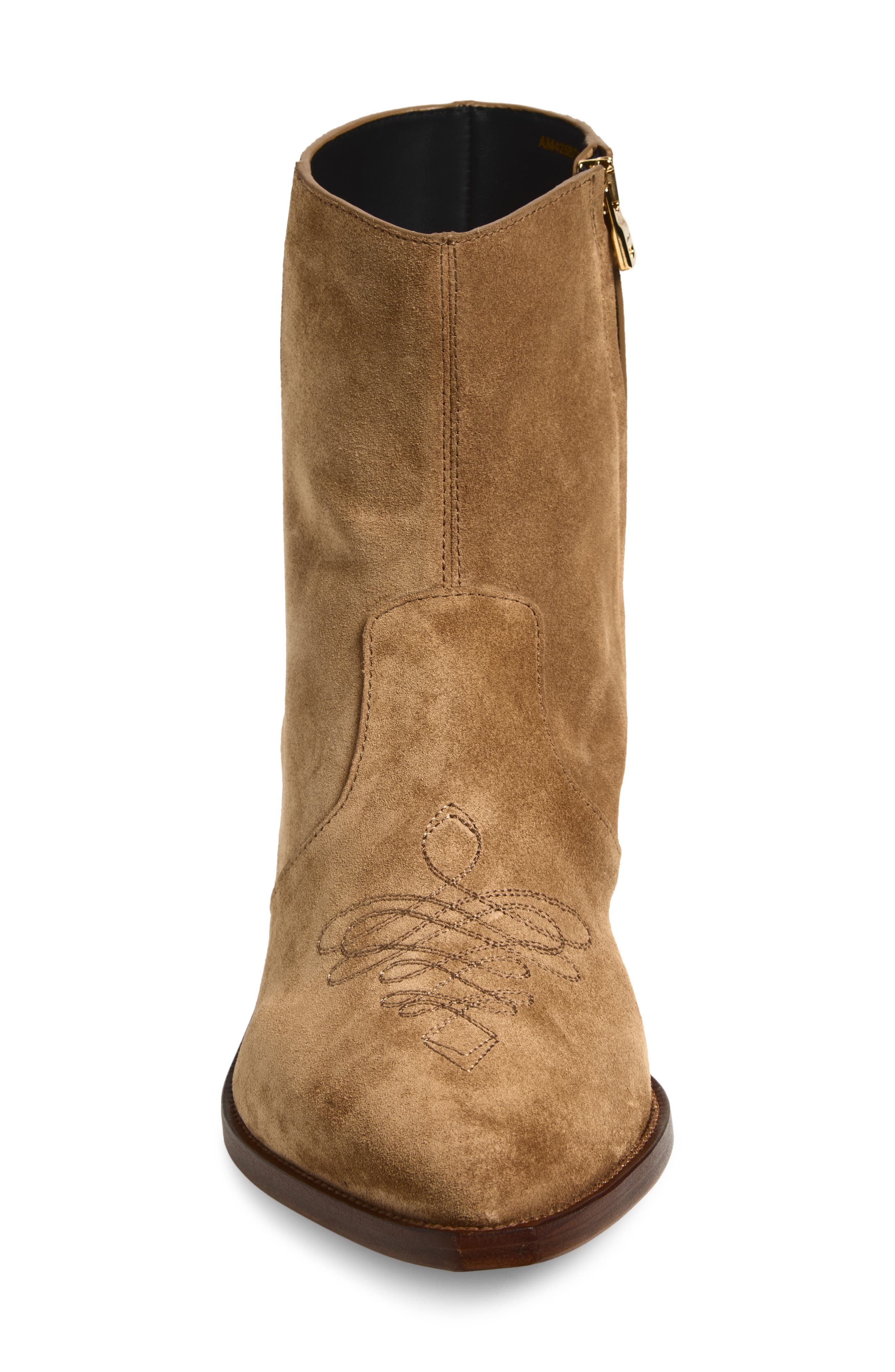 Ryder Pointed Toe Suede Western Boot, Alternate, color, COGNAC