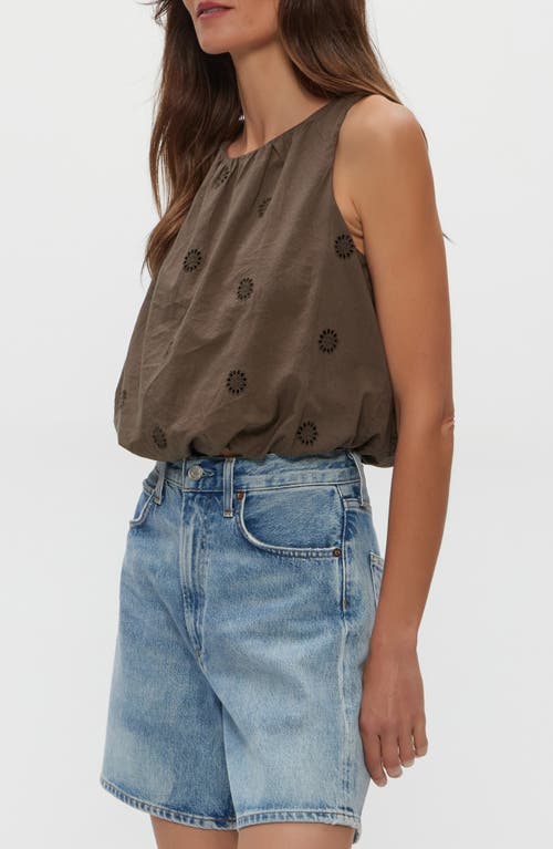 Michael Stars Hazel Eyelet Bubble Sleeveless Top