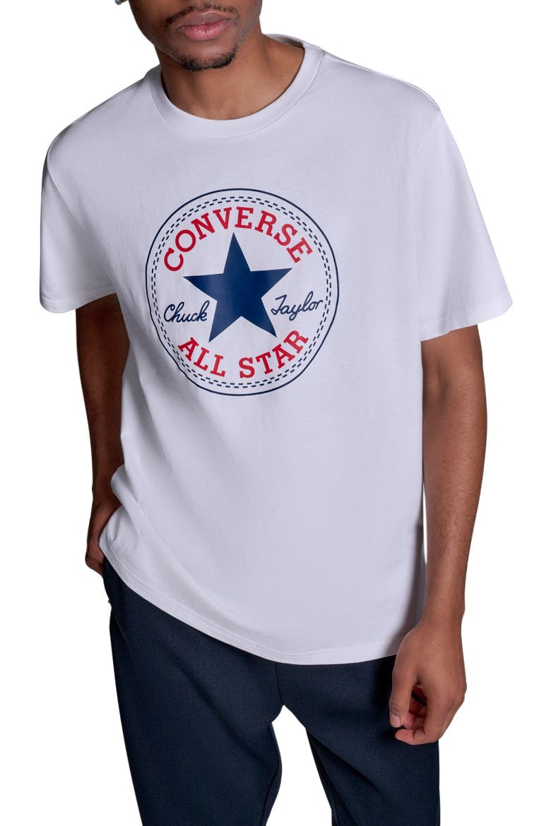 Chuck Taylor All Star Logo T-Shirt, Main, color, WHITE 10A