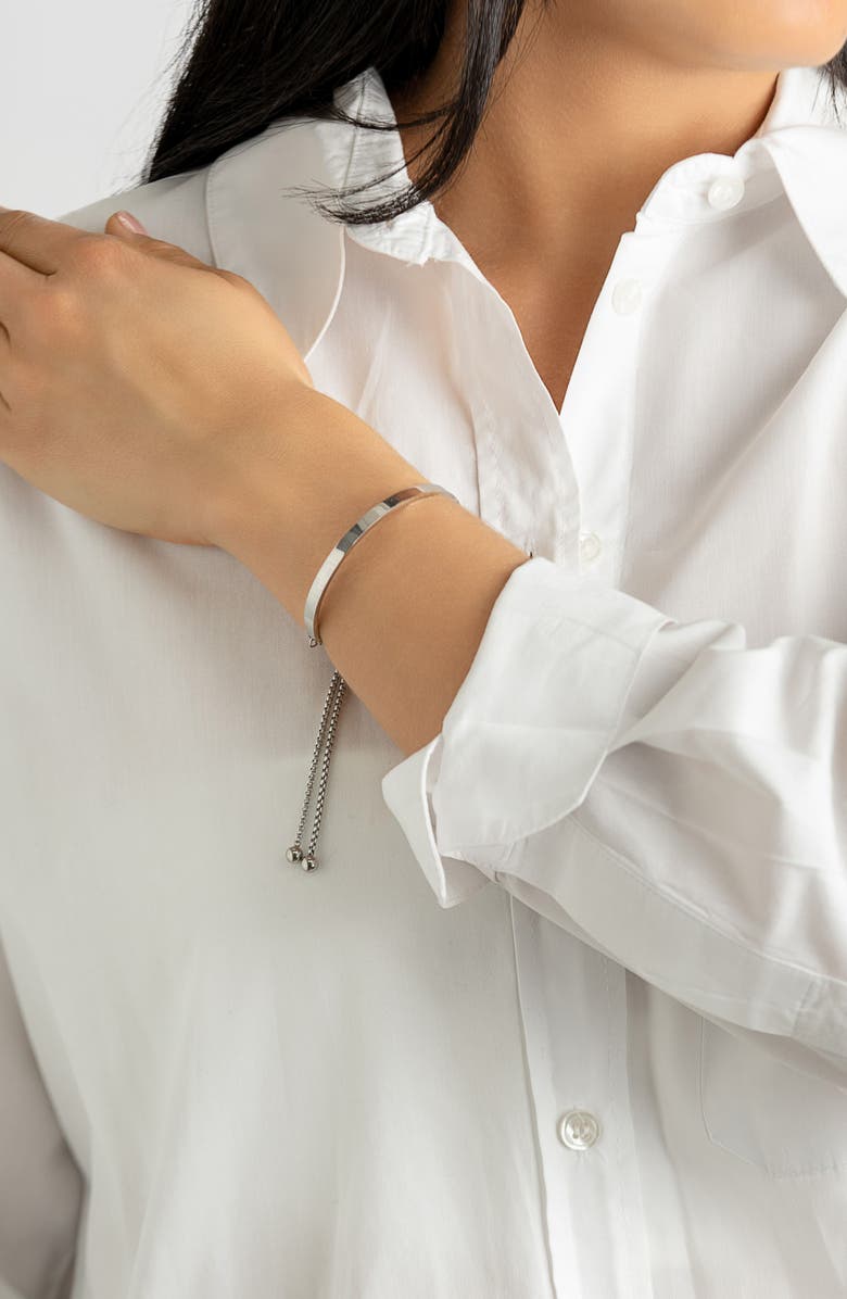 Adornia Set of 2 Clover & Cuff Bracelets, Alternate, color, Silver