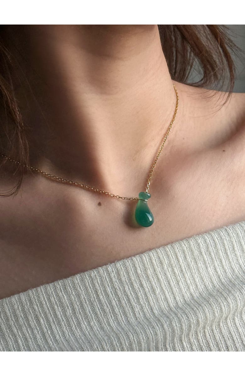 seree Fudai Green Jade Stone Pendant Necklace, Alternate, color, Green