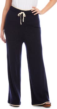 Karen Kane Contrast Trim Wide Leg Drawstring Pants