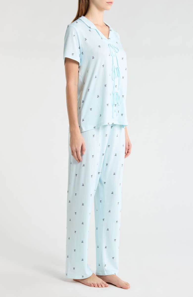 French Connection Bow Detail Pajamas, Alternate, color, Blue Bow