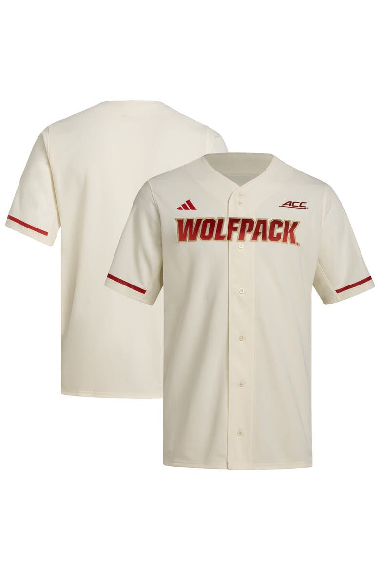 Men's adidas  Cream NC State Wolfpack Replica Baseball Jersey, Main, color, Cream