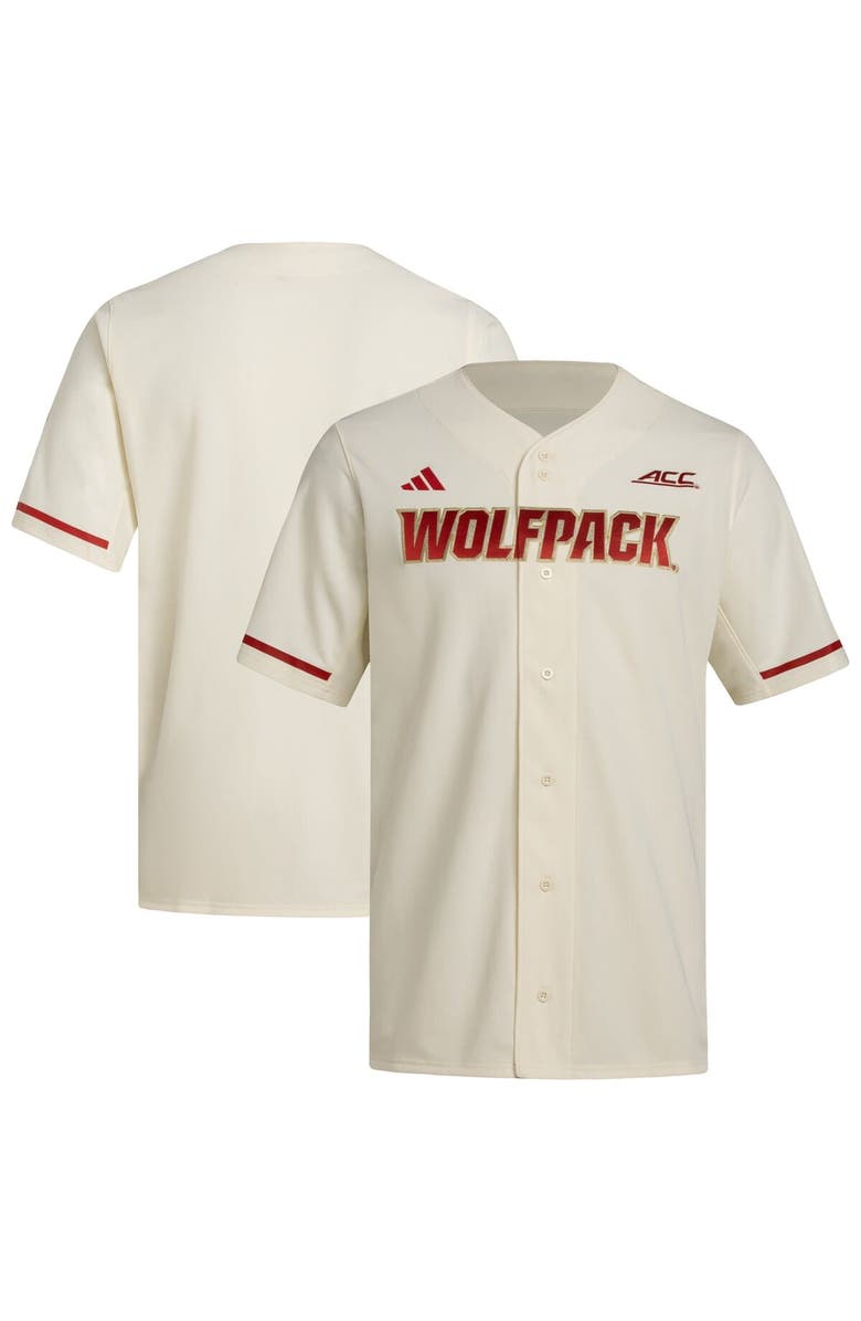 adidas Men's adidas Cream NC State Wolfpack Replica Baseball Jersey, Main, color, Cream