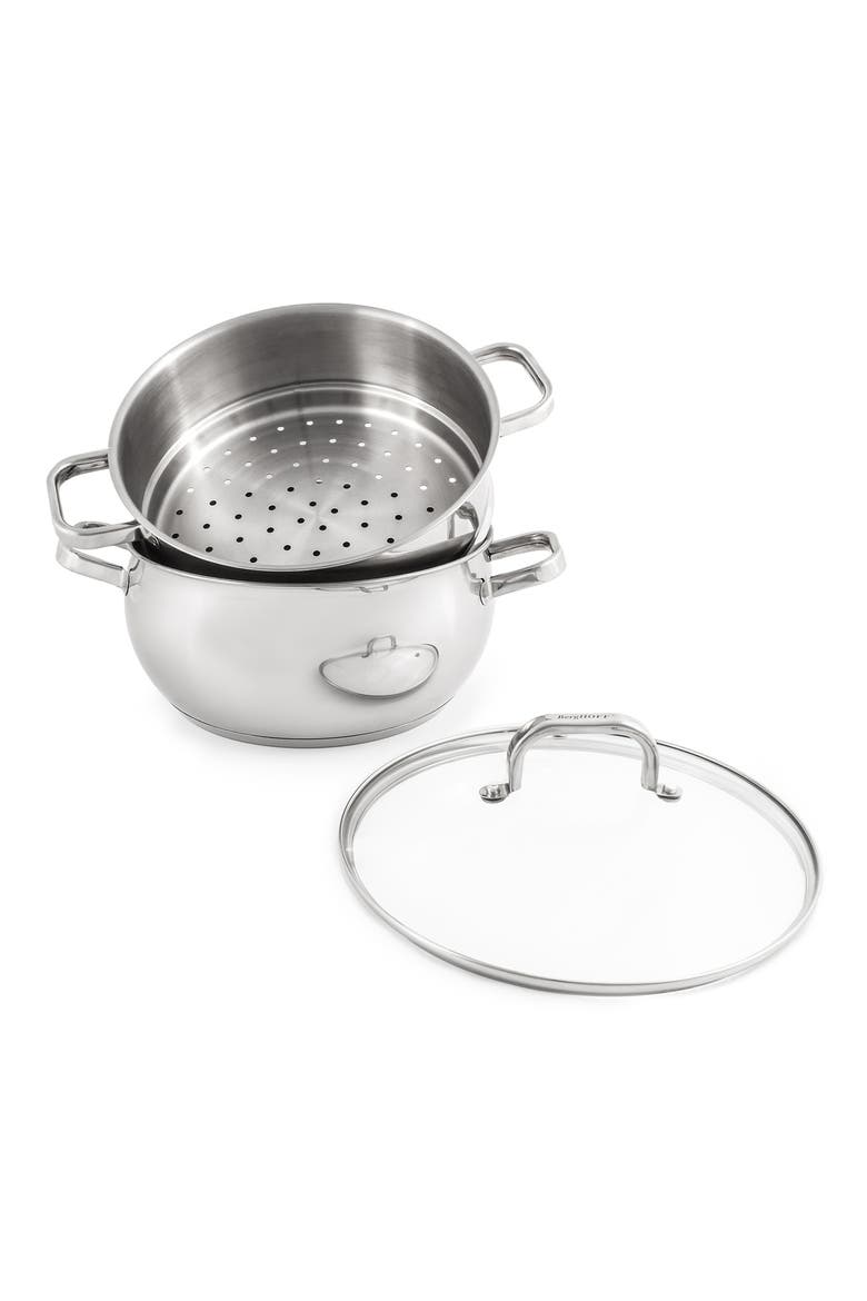 Stainless Steel Belly 3-Piece Steamer Set, Alternate, color, SILVER
