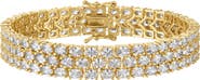 FZN Oval Cubic Zirconia Stacked Tennis Bracelet