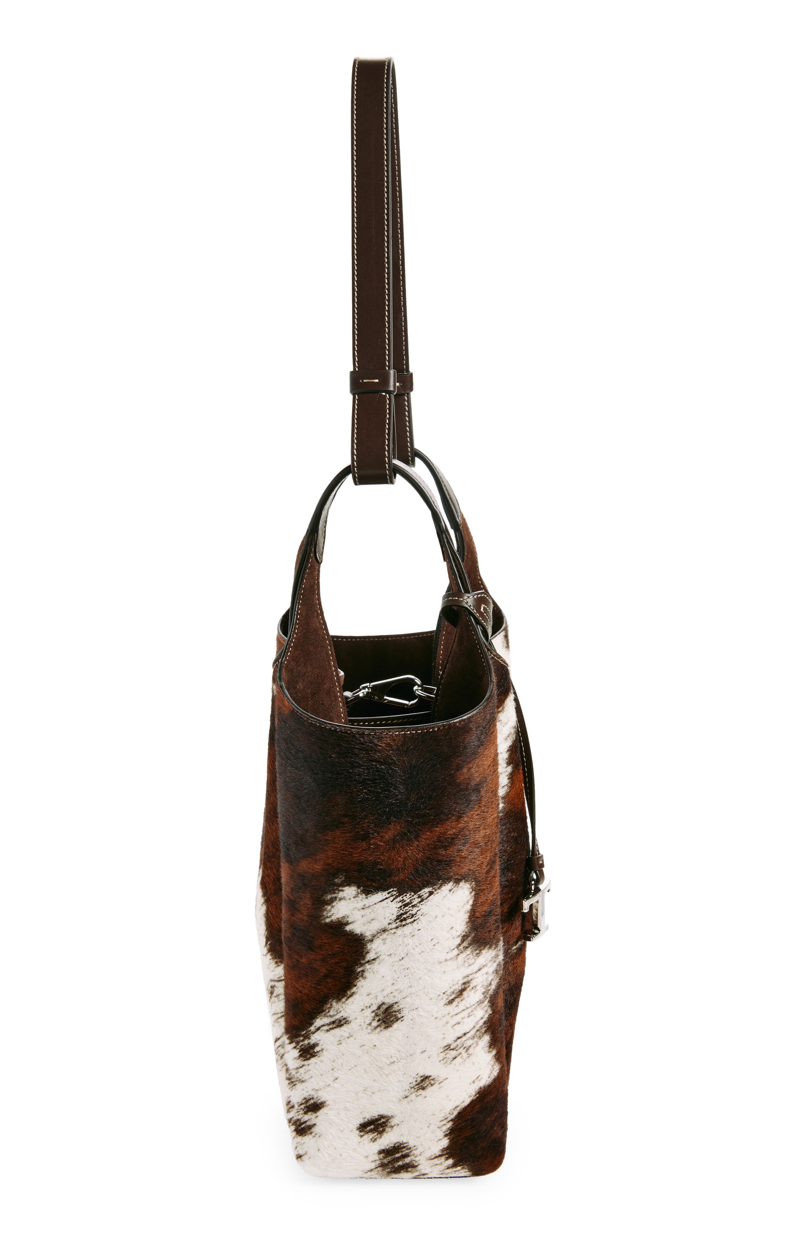 Tod's Small T-Timeless Genuine Calf Hair Bucket Bag, Alternate, color, 