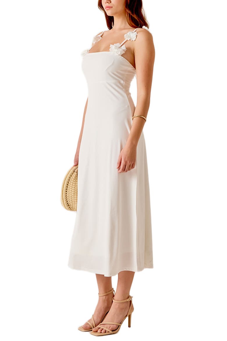 Rosette A-Line Dress, Alternate, color, WHITE