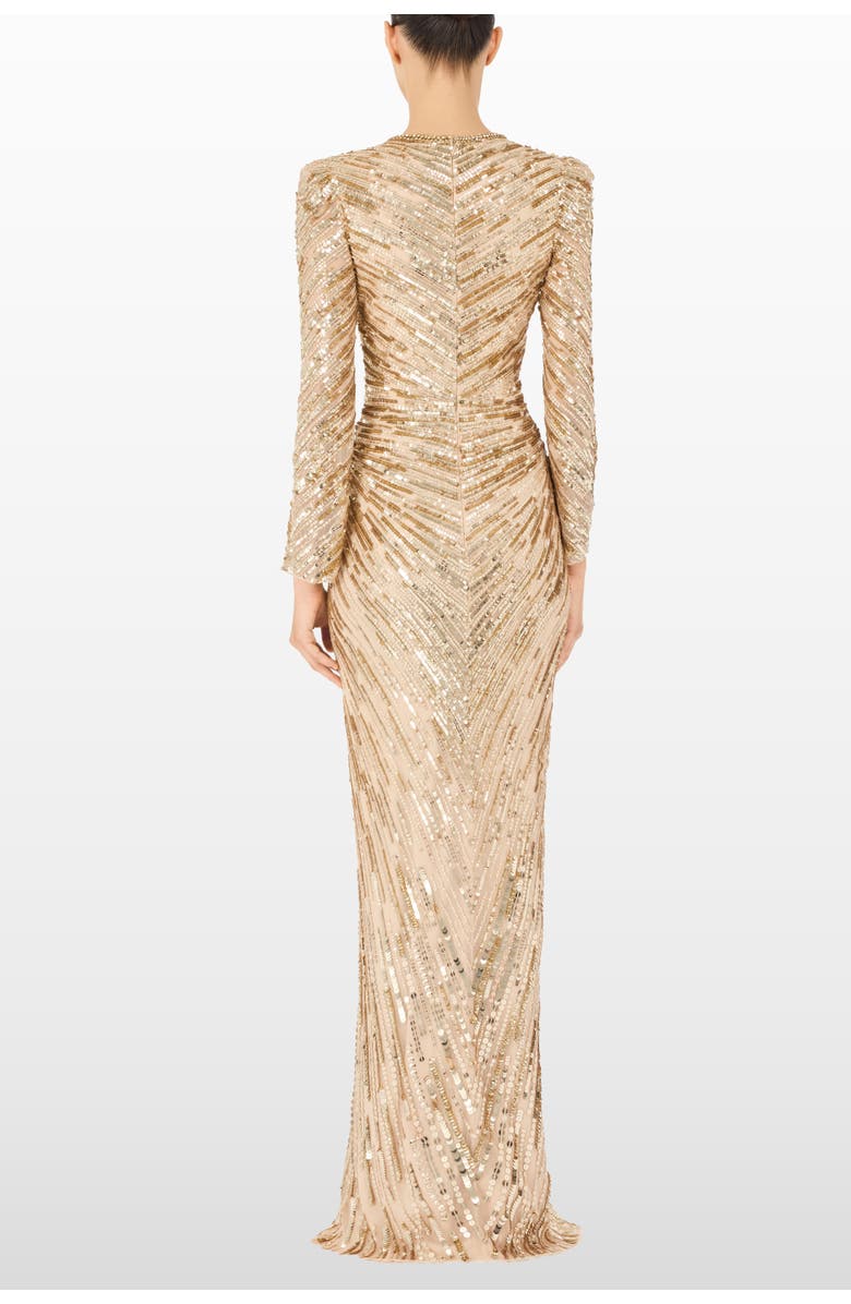 Jenny Packham Darcy Sequin-Embellished Dress, Alternate, color, Illusion
