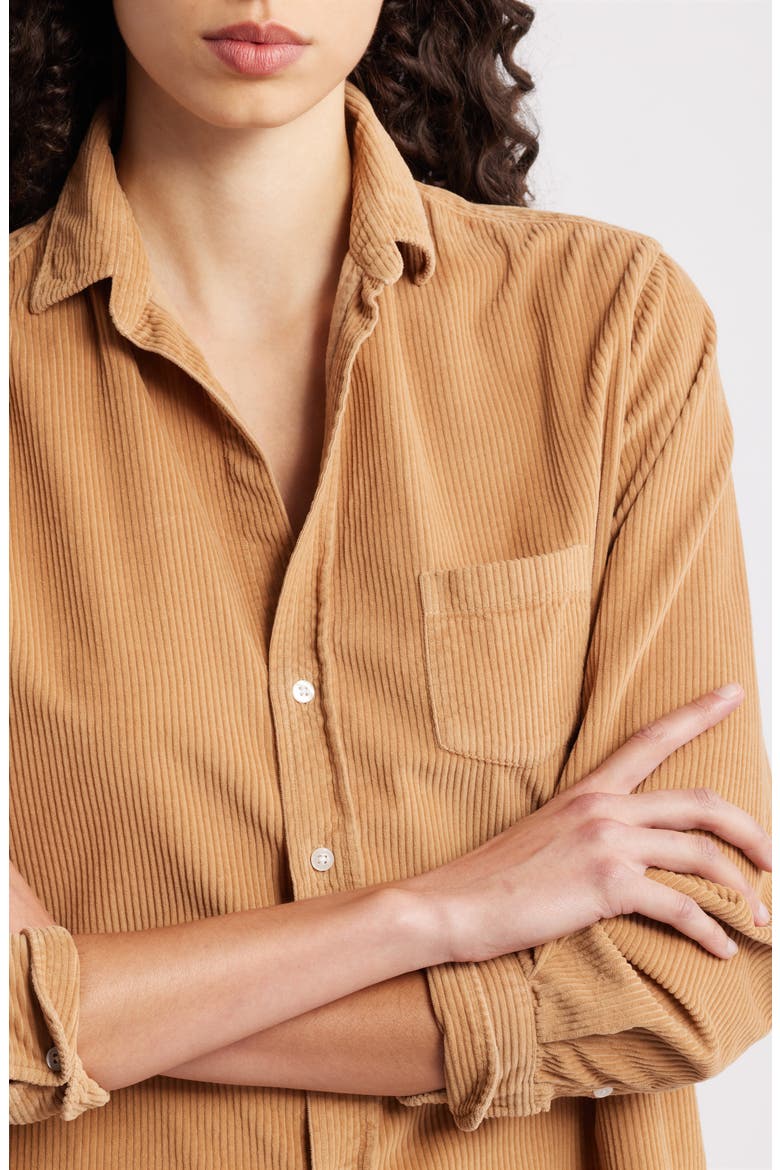 Barry Tailored Fit Corduroy Button-Up Shirt, Alternate, color, CAMEL CORDUROY