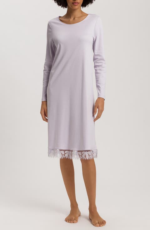 Kalea Floral Tulle Trim Cotton Nightgown