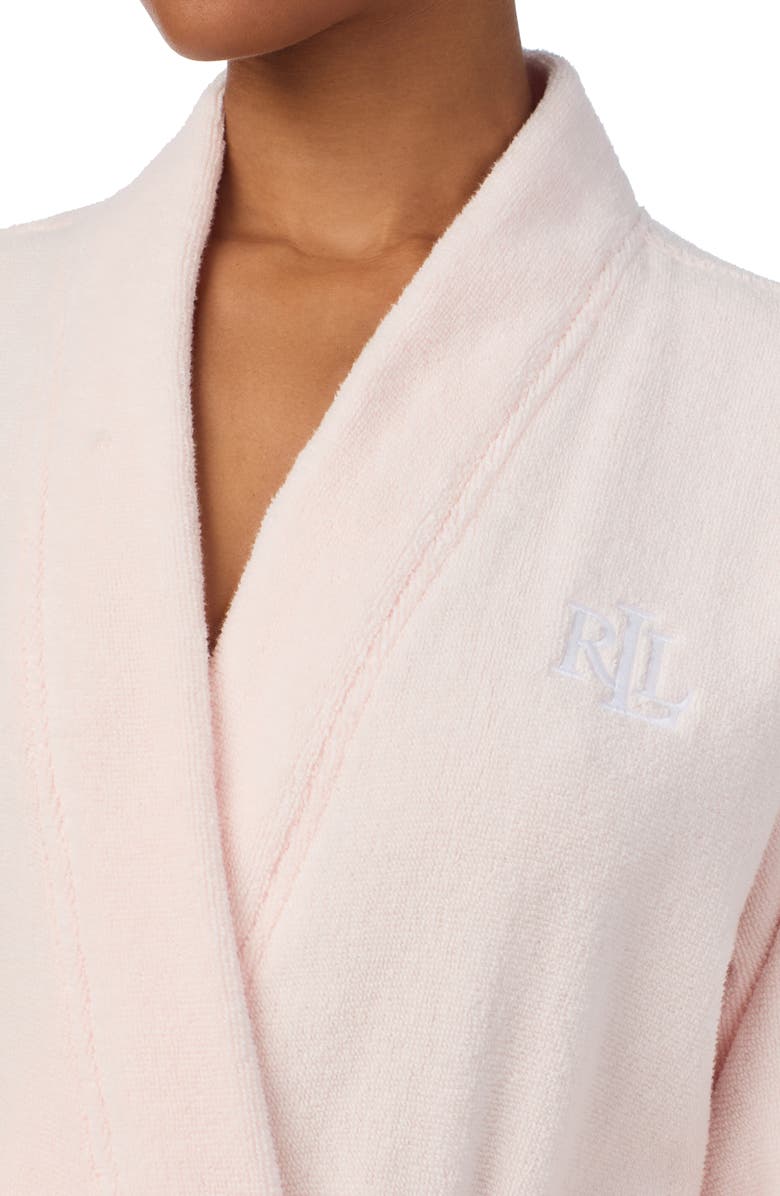 Lauren Ralph Lauren Tie Waist Terry Robe, Alternate, color, Pink