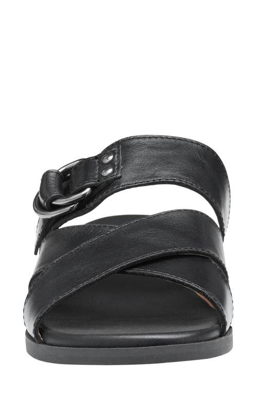 Johnston & Murphy Shayla Crossover Slide Sandal In Black Calfskin