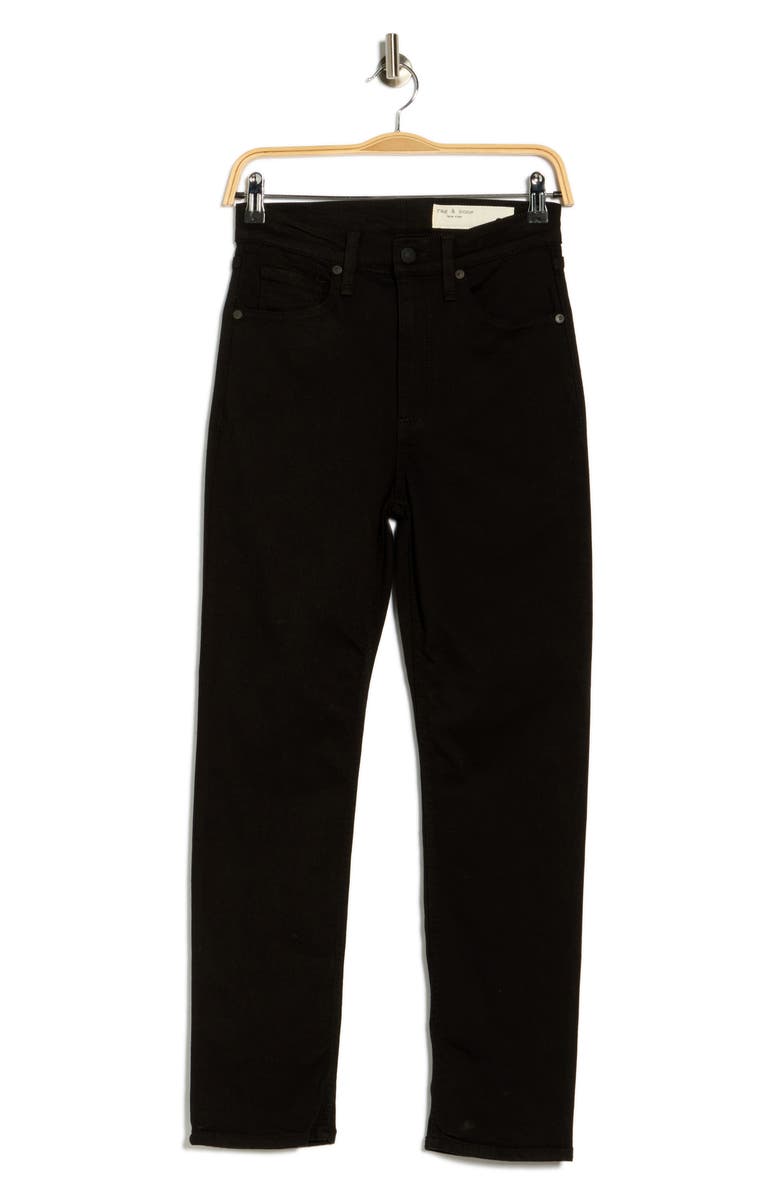 rag & bone Fern High Waist Ankle Slim Jeans, Alternate, color, Black