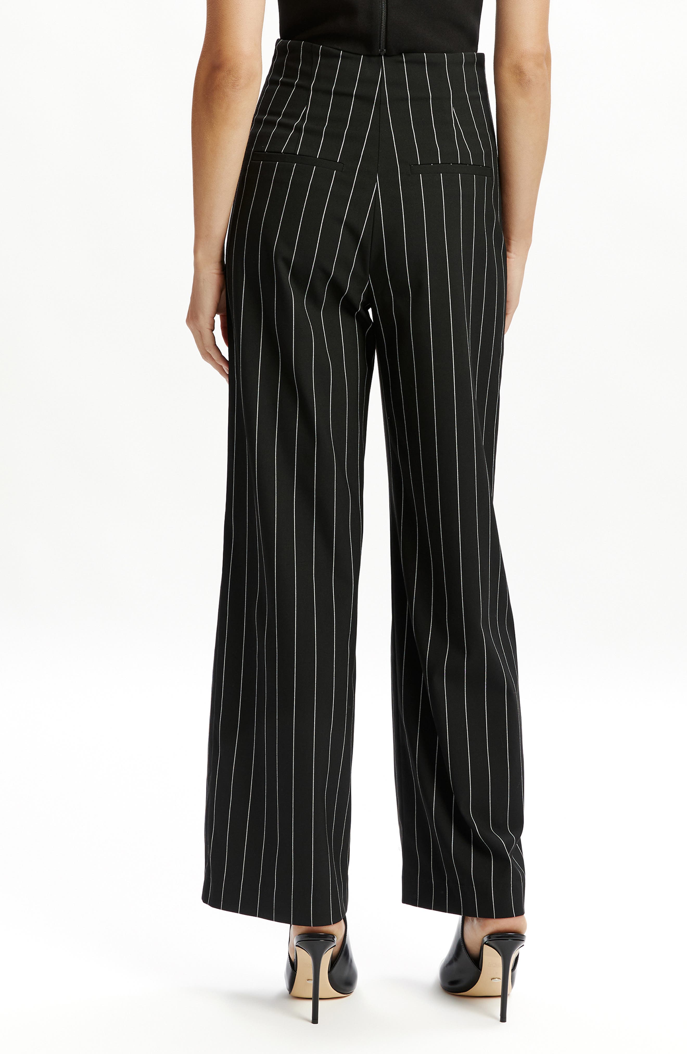 Bardot Anna Pinstripe High Waist Wide Leg Pants (Women) | Nordstrom