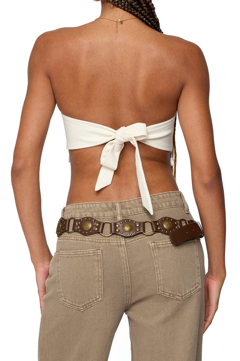 Stud & Tassel Handkerchief Strapless Top, Alternate, color, CREAM