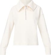 Sweaty Betty Peaceful Rib Half-Zip Cotton Blend Crop Sweatshirt