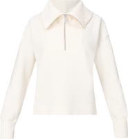 Sweaty Betty Peaceful Rib Half-Zip Cotton Blend Crop Sweatshirt