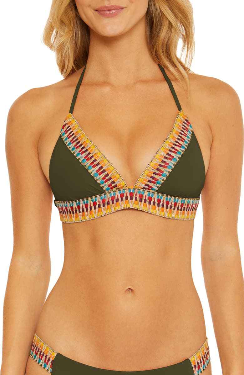 Becca Delilah Triangle Bikini Top, Main, color, Cactus