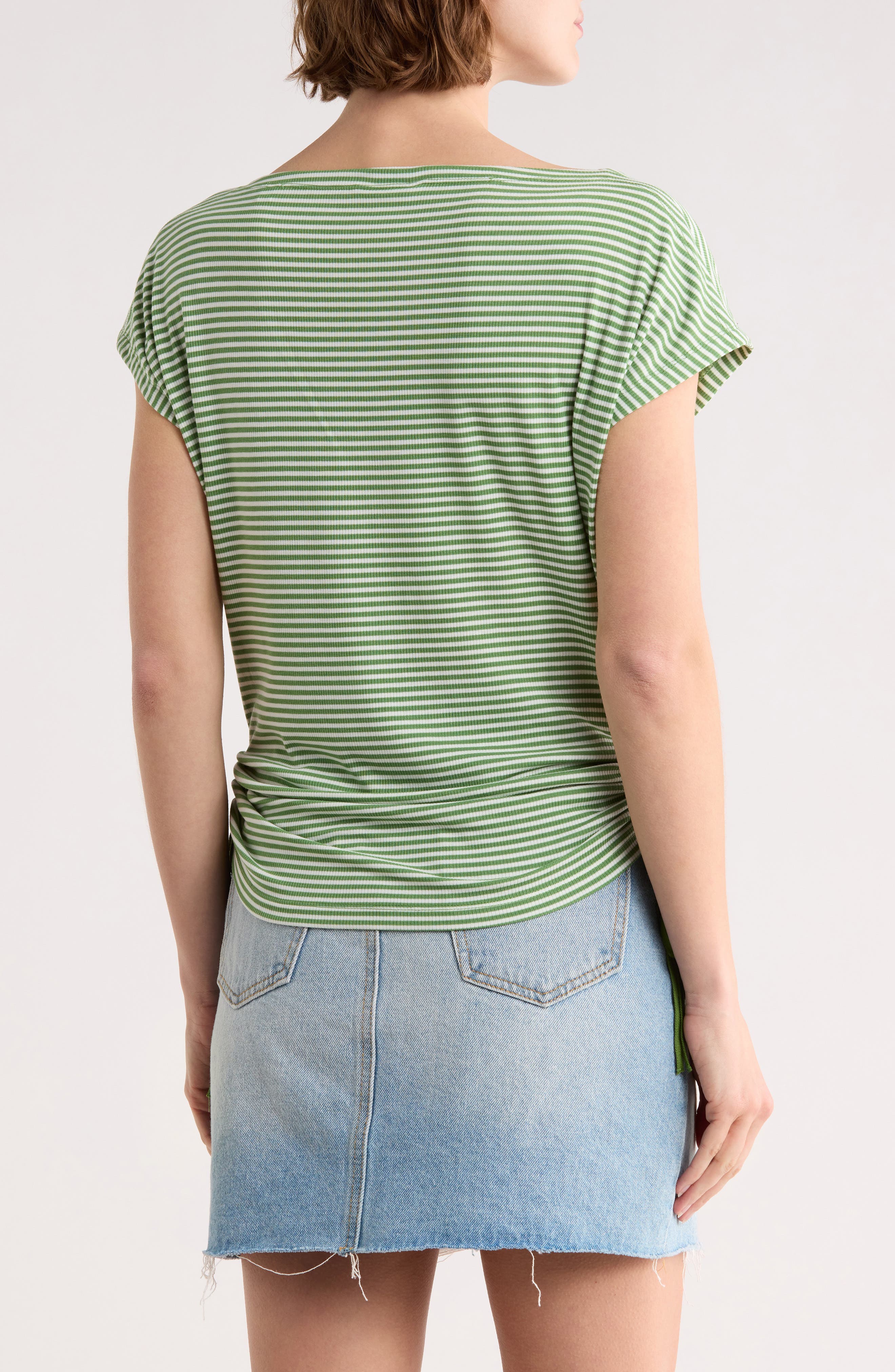 Stripe Rib Ruched T-Shirt - image 4