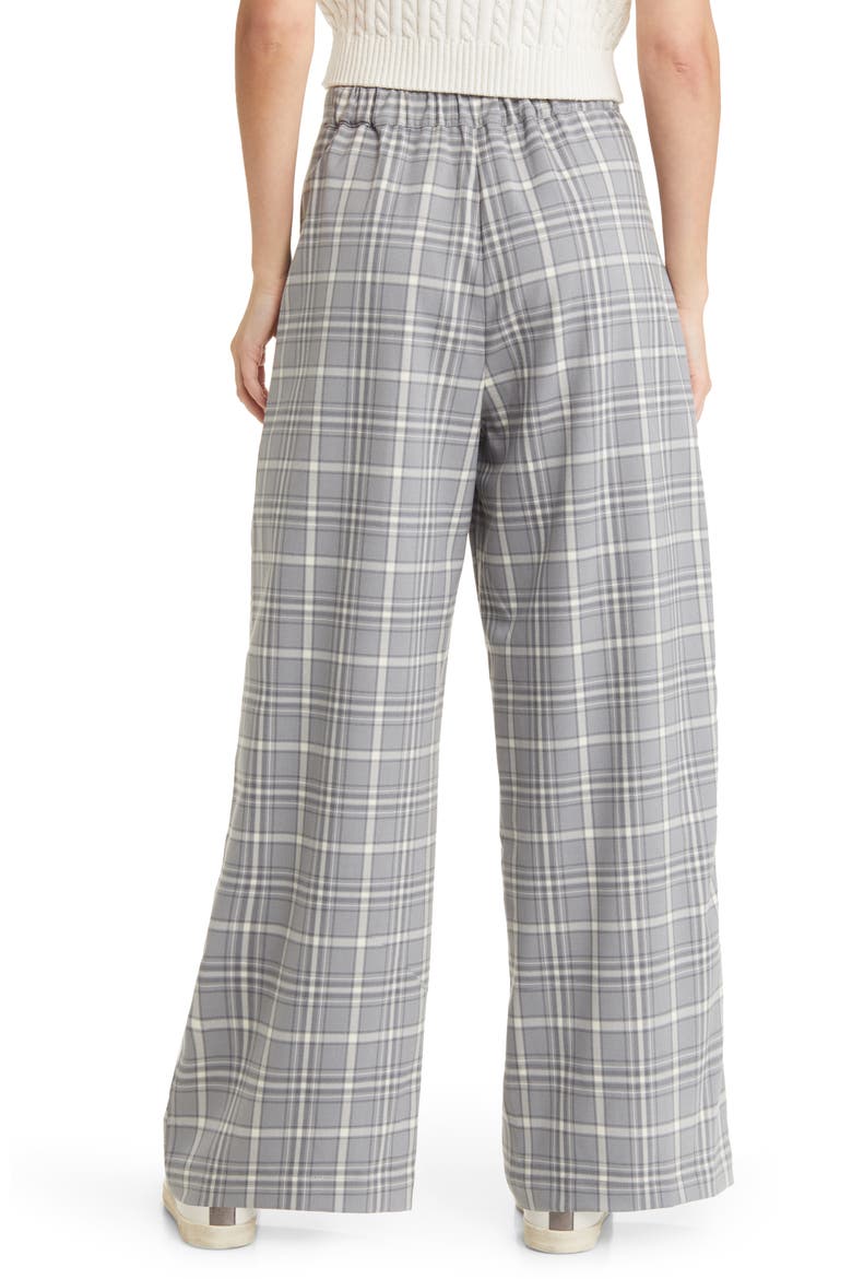 Double Pleat Wide Leg Pants, Alternate, color, GREY AVERY PLAID
