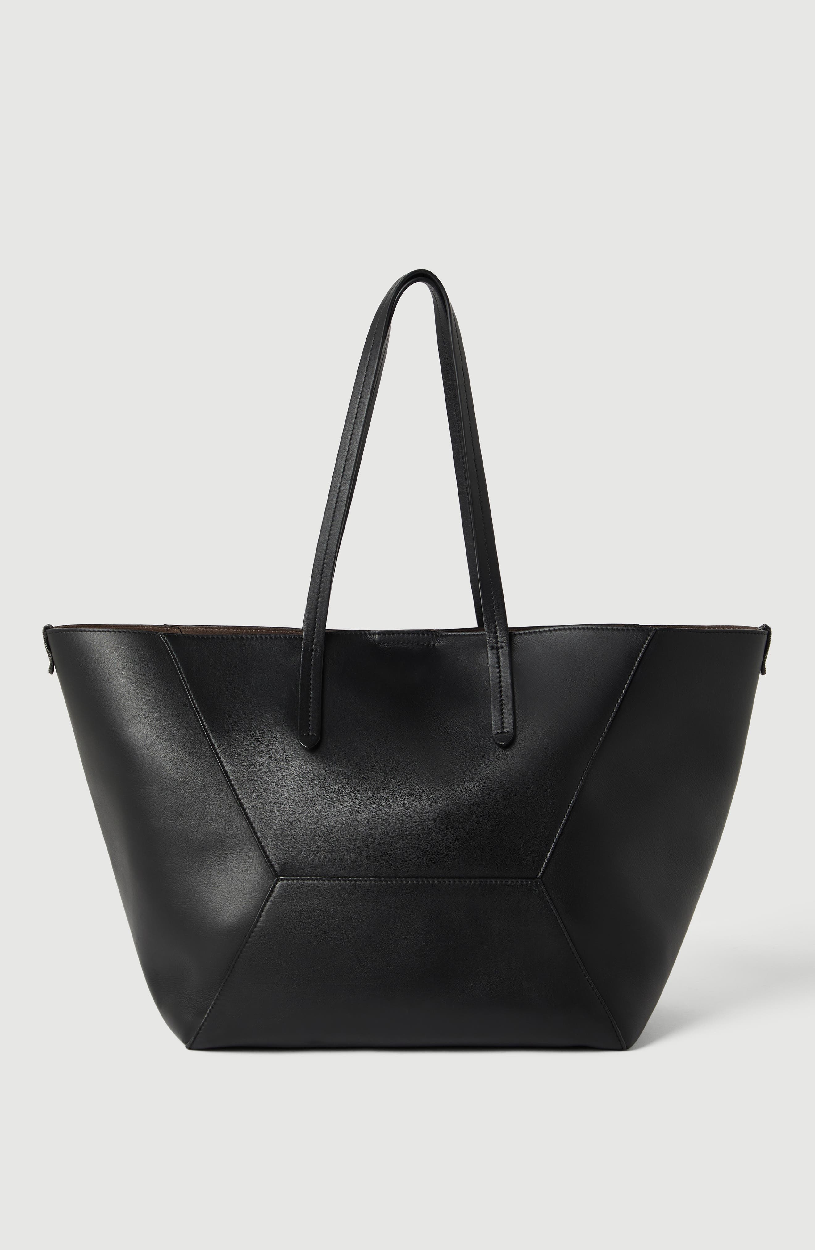BC Duo bag in calfskin with monili, Alternate, color, Black