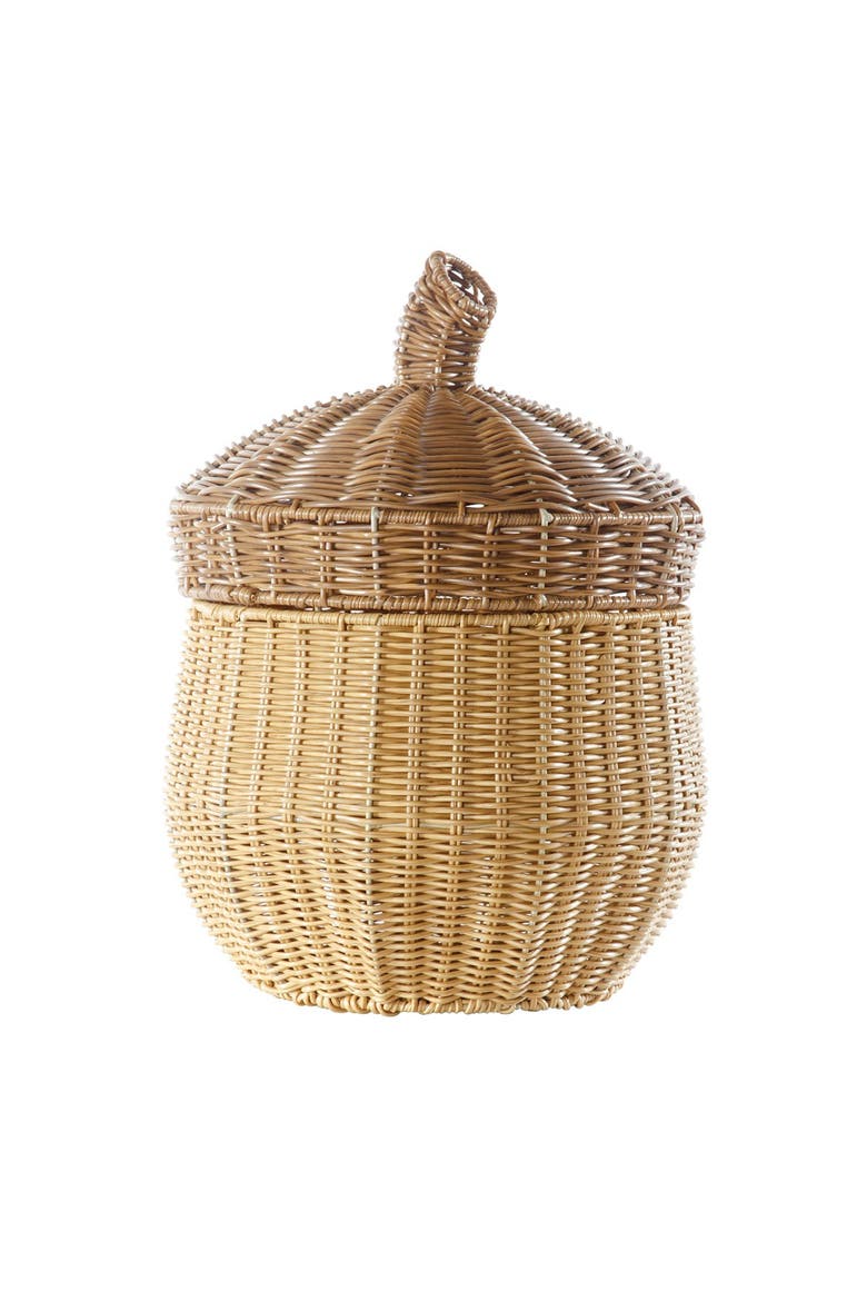 Acorn Washable Wicker Floor Basket, Main, color, Brown