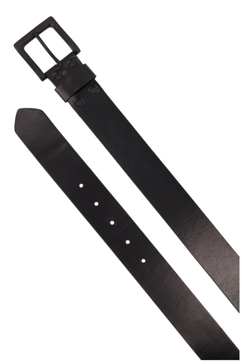 Solid Leather Belt, Alternate, color, BLACK