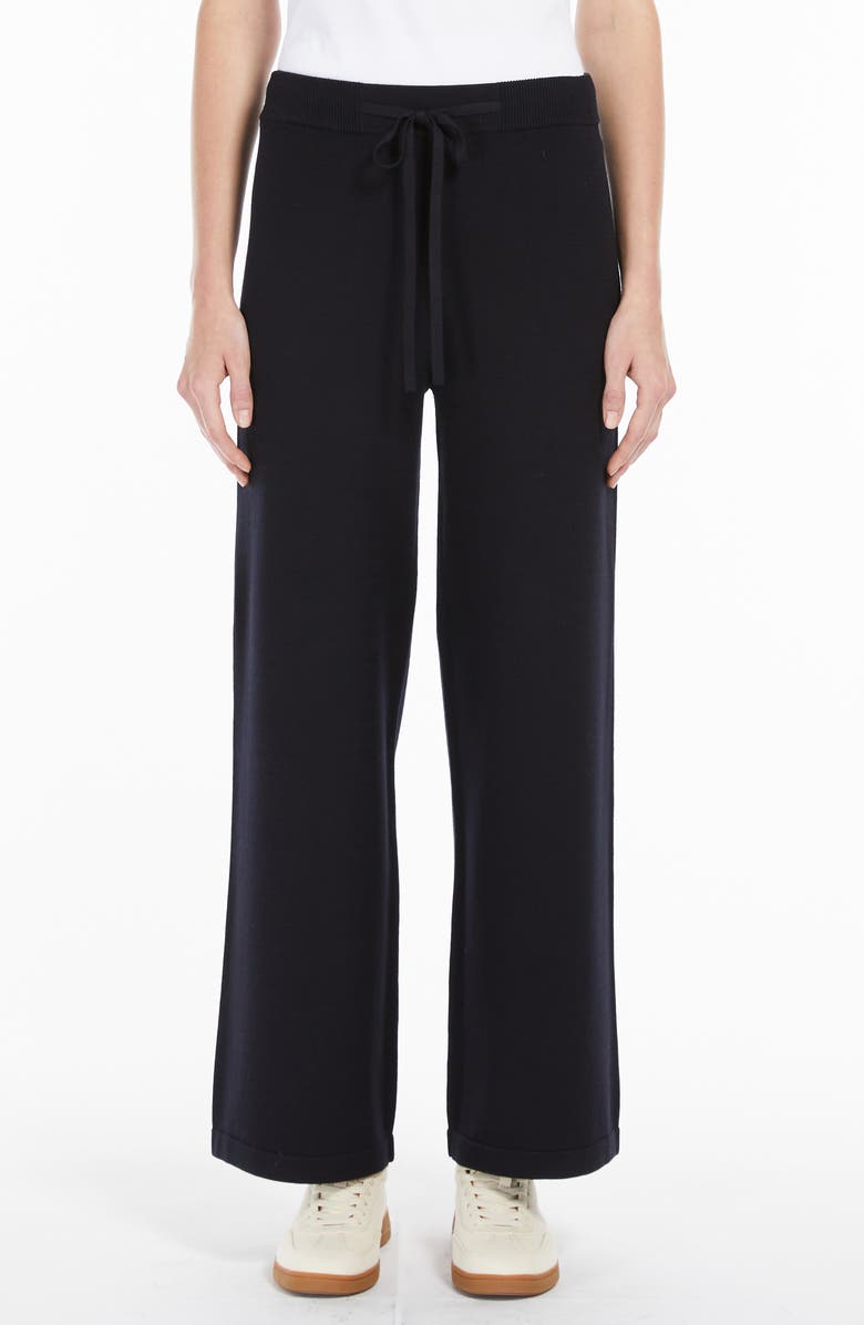 MM by Max Mara Judy Wide-Leg Pants, Main, color, Navy