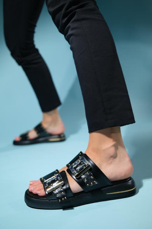 Prologue Shoes Zley Buckle Sandal In Black
