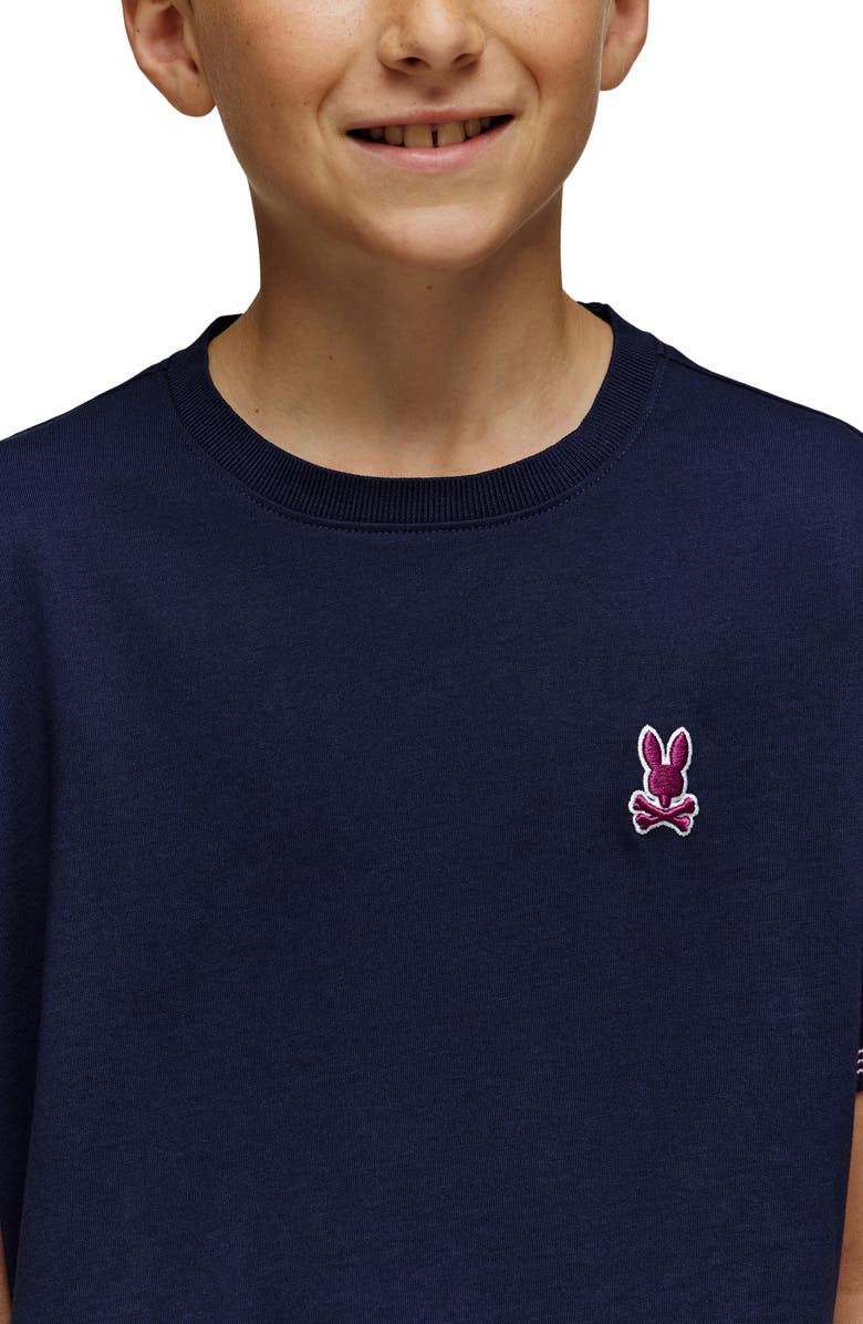 Psycho Bunny Kids' Hart Embroidered Logo Cotton T-Shirt, Alternate, color, Evening Blue