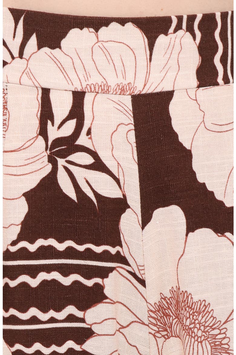 Bernadine Wide Leg Pants, Alternate, color, BROWN FLORAL