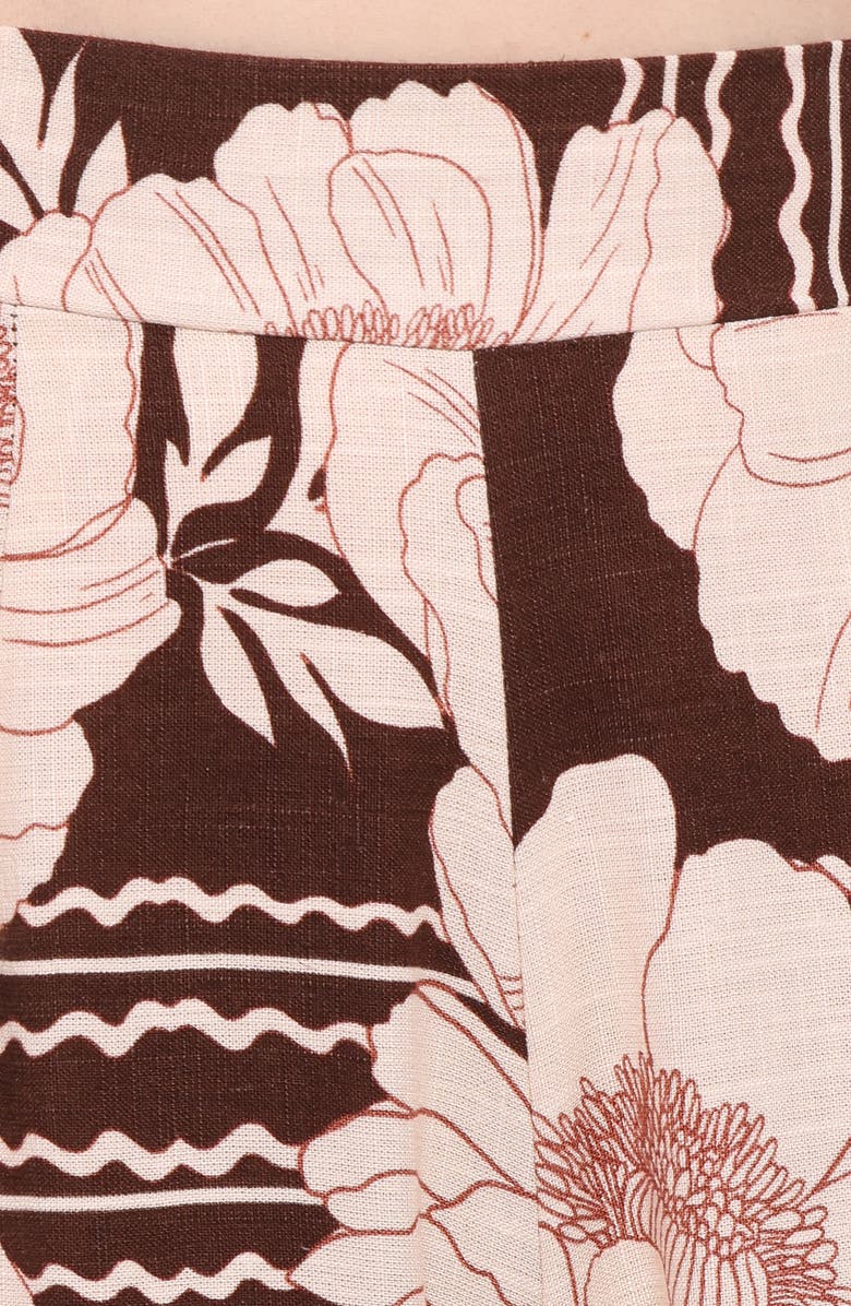 Petal & Pup Bernadine Wide Leg Pants, Alternate, color, Brown Floral