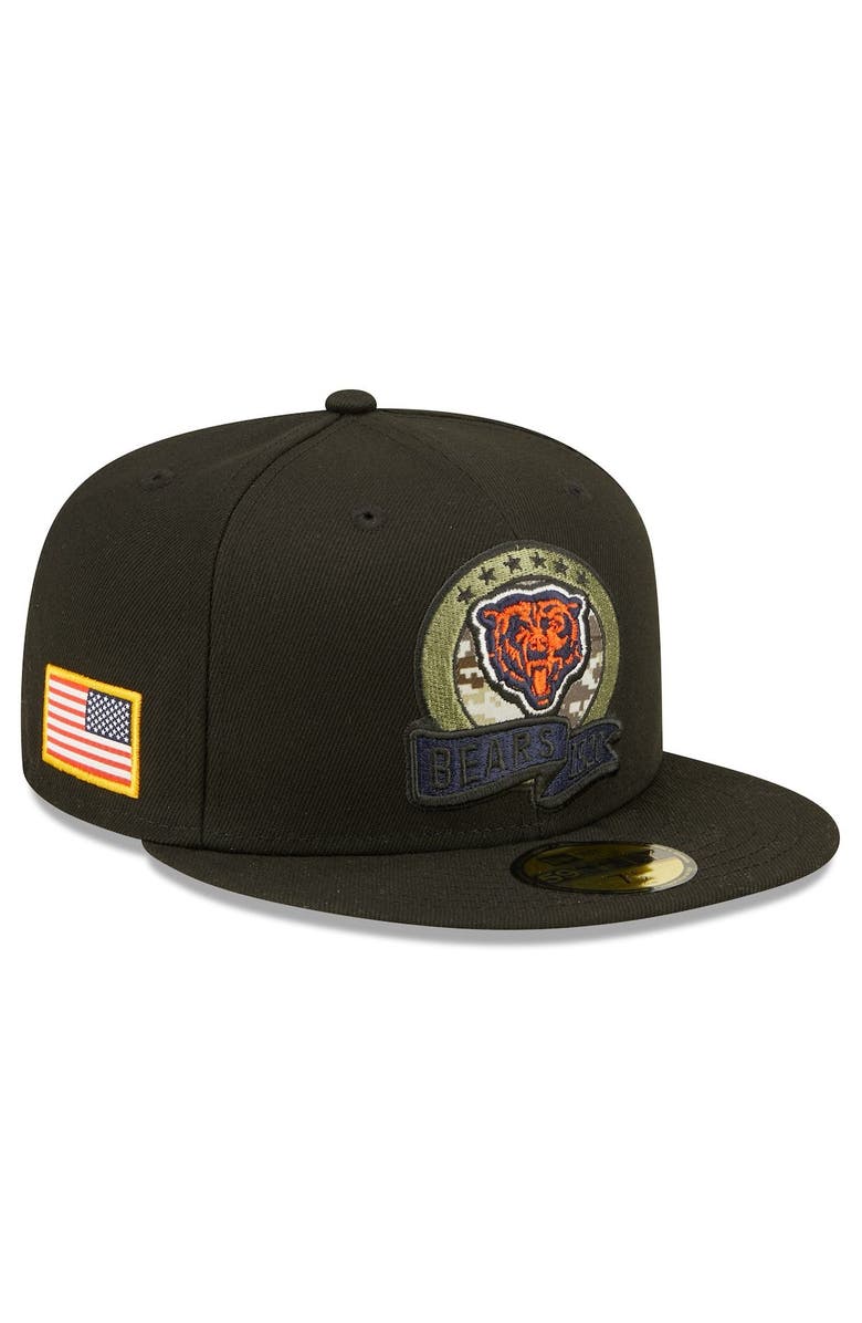 New Era Men's New Era Black Chicago Bears 2022 Salute To Service 59FIFTY Fitted Hat, Alternate, color,