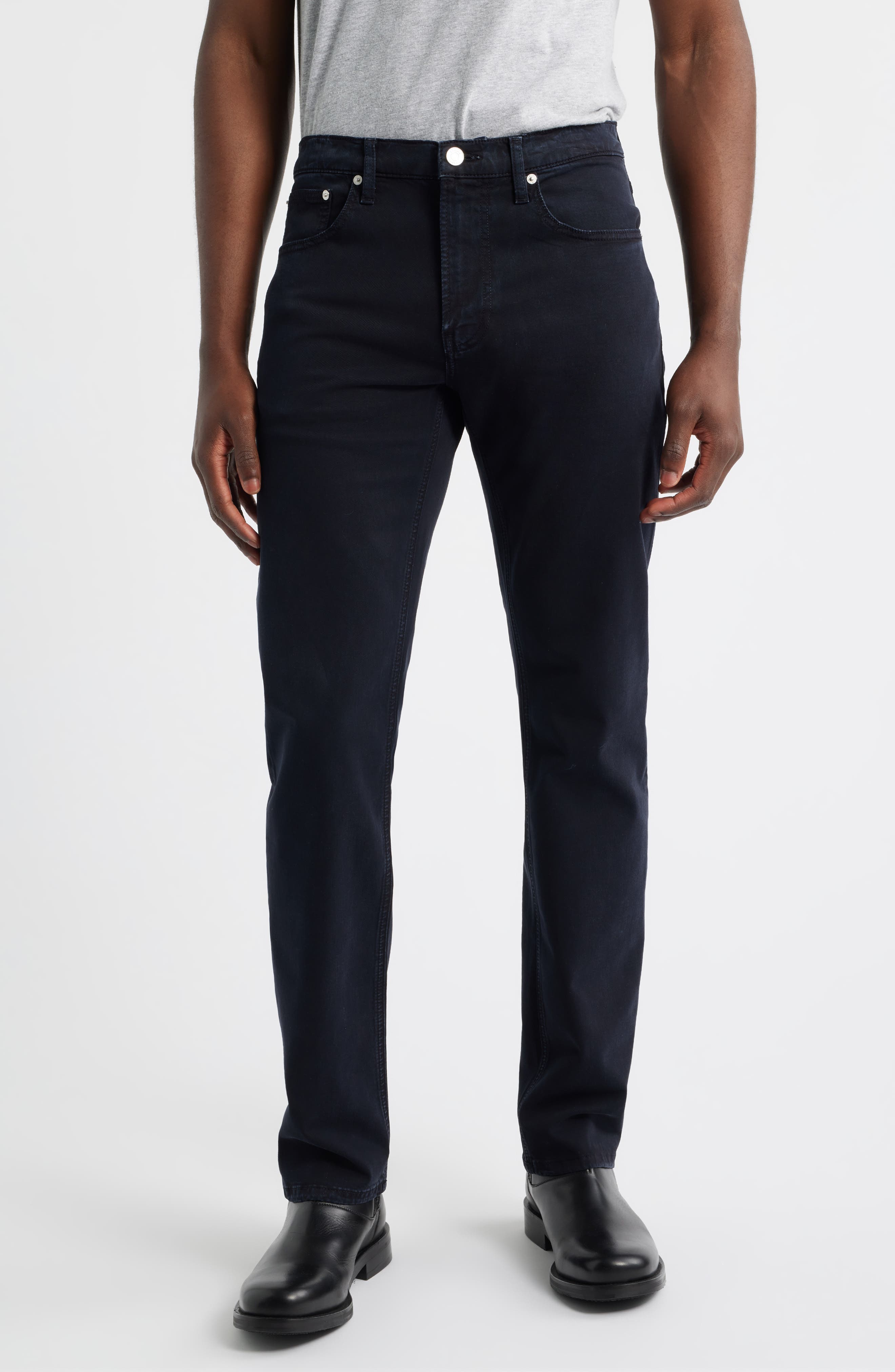 Modern Straight Leg Five-Pocket Twill Pants