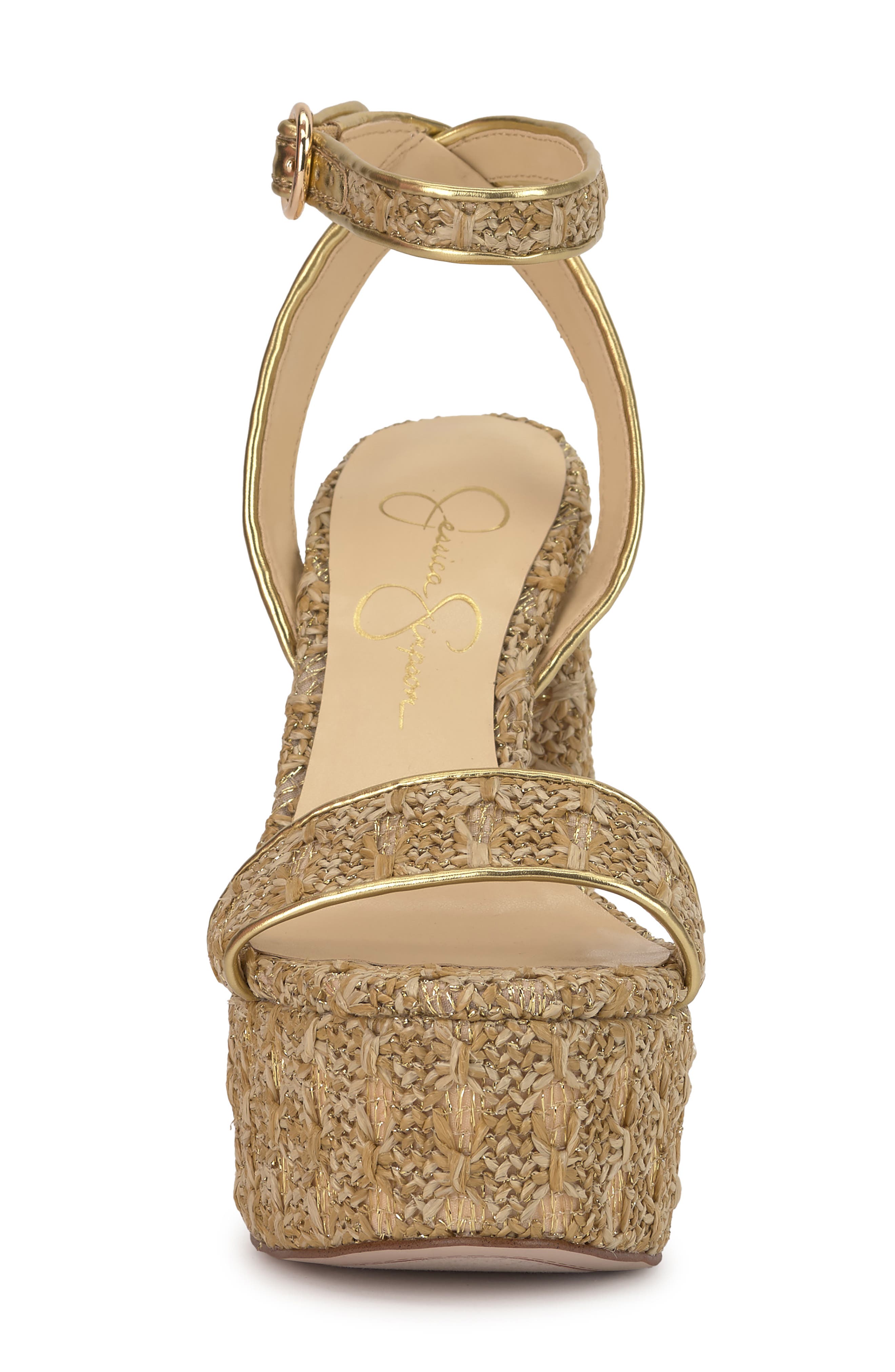 Axtyn Ankle Strap Platform Sandal, Alternate, color, NATURAL/ GOLD