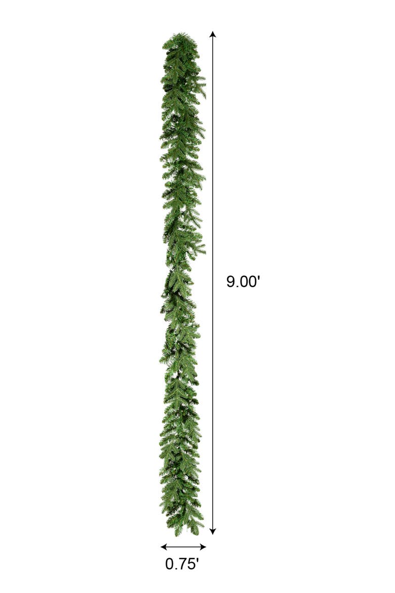 9ft Pre-Lit Artificial Christmas Garlands with Timer, Alternate, color, Green