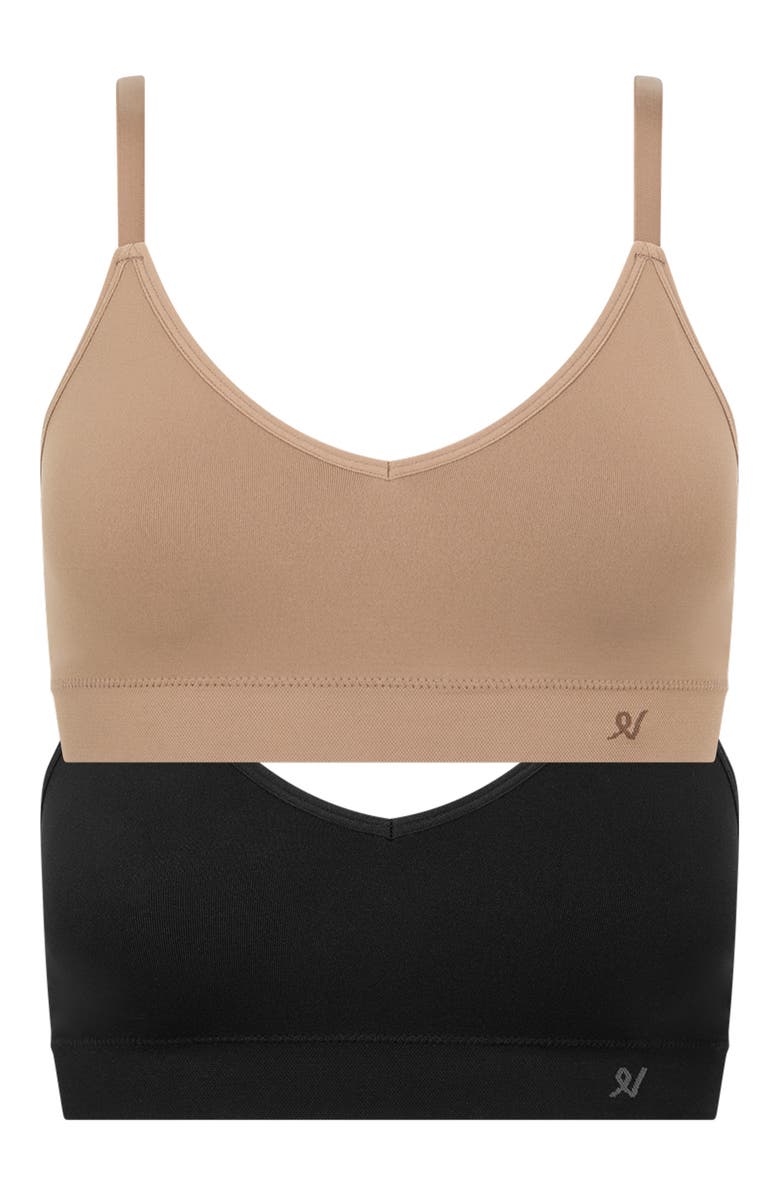 Nudea The Essentials Bralette - 2 Pack, Alternate, color, Black And Bare 03