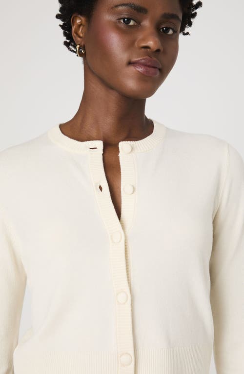 French Connection Crewneck Cardigan Sweater In Porcelin Cream