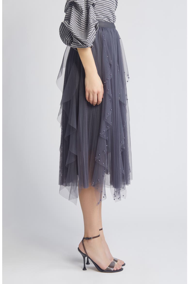 Wendy Beaded Tulle Skirt, Alternate, color, GREY