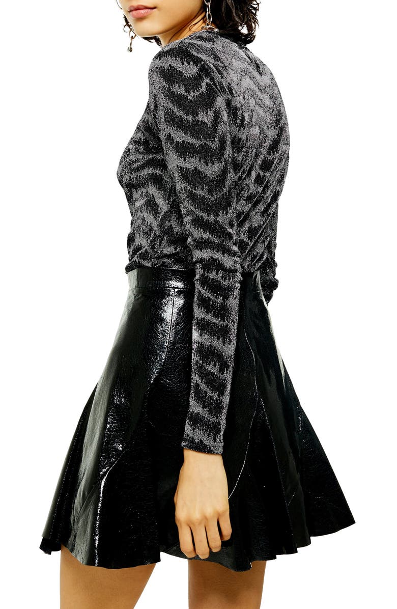 Topshop Metallic Top, Alternate, color, 