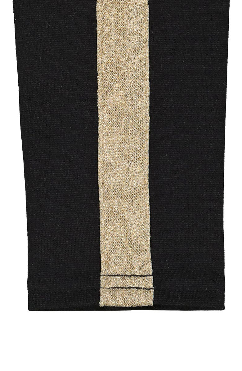Hope & Henry Baby Girls' Ponte Pant with Side Stripe, Infant, Alternate, color, Black With Gold