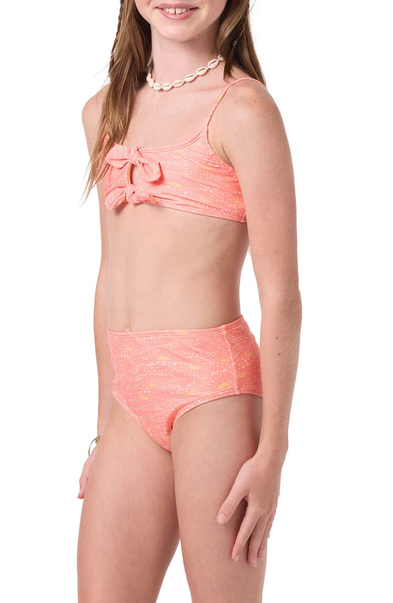 O'Neill Kids' Sunshine Hanky Two-Piece Swimsuit, Alternate, color, Fusion Coral