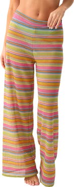 PQ SWIM Meg Stripe High Waist Cover-Up Pants
