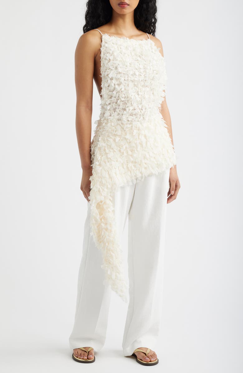 MANGO Asymmetric Textured Camisole Top, Main, color, Off White
