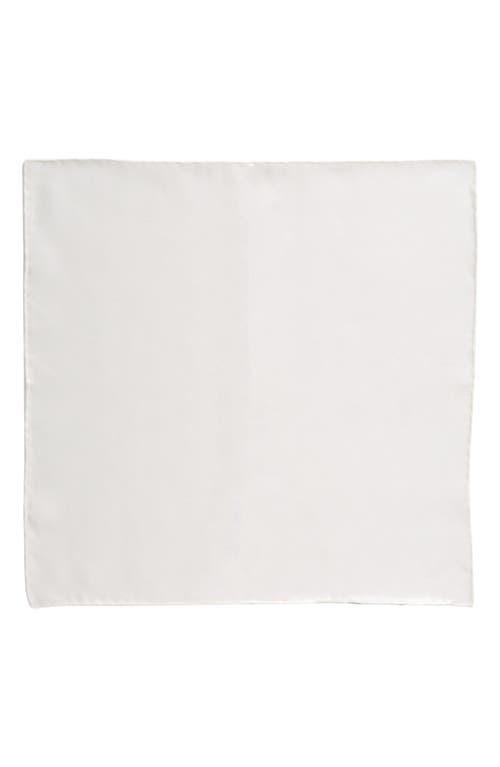 Thom Sweeney Silk Pocket Square In White