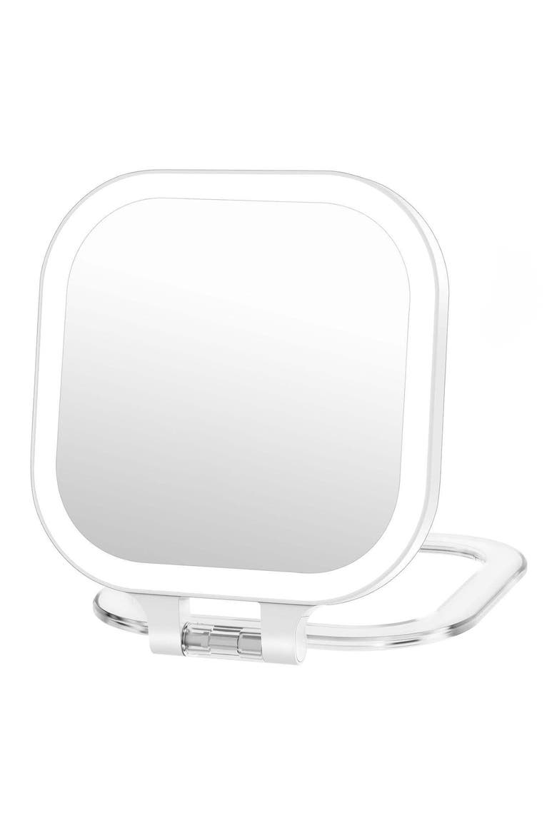Fascinate 10x Travel LED Mirror, Main, color, WHITE