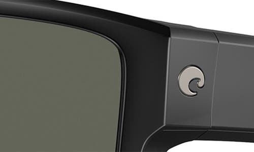 Costa Del Mar 59mm Polarized Square Sunglasses In Matte Black/gray