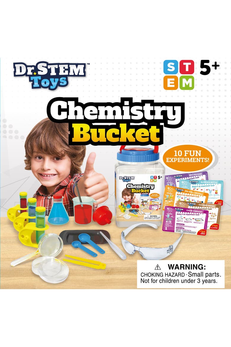 Dr. STEM Chemistry Bucket Kit, 10 Experiments, Alternate, color, Multicolored